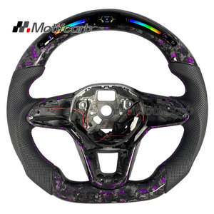 พวงมาลัยคาร์บอนไฟเบอร์สีม่วงสไตล์สปอร์ตแบบกำหนดเอง สำหรับรถยนต์ Volkswagen MK8 2020-2025 Golf R GTI Touareg Jetta Tiguan - Product Image 1