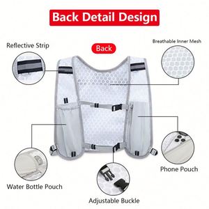 Lightweight Reflective <b>Hydration</b> Vest With Polyester Lining Portable <b>Backpack</b> for Outdoor Trail Running and Gym Use - Product Image 5