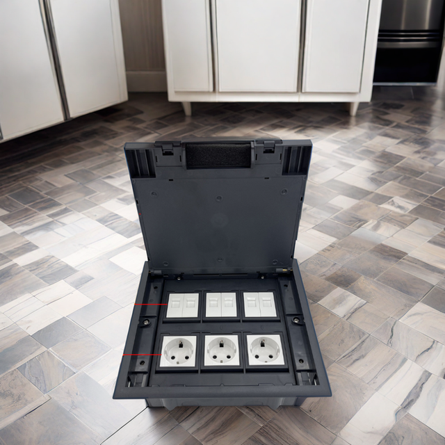 110V-250V ABS Under Ground Recessed  Floor Mounted Electrical Socket Waterproof Floor Box