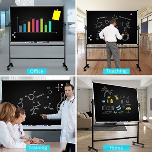 Cán khô xóa bảng đen từ tính xách tay bảng trắng với đứng di động hai mặt bảng đen với bánh xe - Product Image 6
