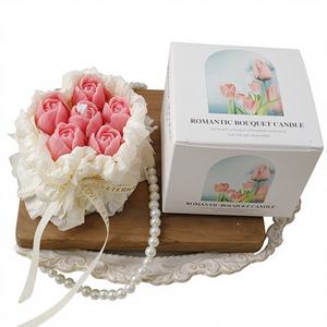 LANJO - Ramo de Velas Aromáticas de Peonía y Rosa Hechas a Mano, Regalo para el Día de la Madre y San Valentín - Ecológico - Product Image 1
