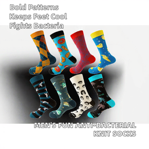 Anti-Bacterial Breathable Knitted Crew Autumn Casual Men's Colorful Fun <b>Socks</b> - Product Image 2