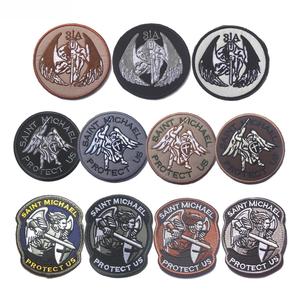 Saint Michael Embroidered Patches <strong>Hook</strong> <strong>Loop</strong> Tactical Replacement with Lace Decoration Protect Us Compatible Applique Badges - Product Image 1