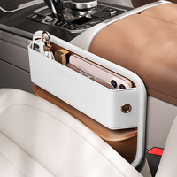 Organisateur de poche latérale pour siège de voiture en cuir PU, boîte de rangement multifonctionnelle pour console de siège avant, pour l'intérieur de la voiture