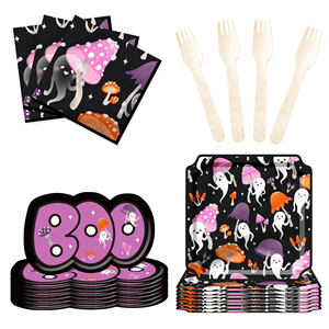 ชุดจานกระดาษลายผีสำหรับงานปาร์ตี้ฮาโลวีน DAMAI รุ่นใหม่ สำหรับ 8 ท่าน - Product Image 4