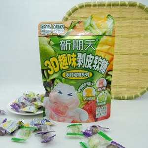 Nuevo día 3D Caramelo Suave pelado 50% Jugo puro fruta pelada caramelo gomoso caramelo 75g - Product Image 5