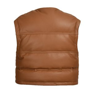 Venta al por mayor de piel de oveja genuina <span class=keywords><strong>pluma</strong></span> abajo chaleco Otoño e Invierno prendas de vestir exteriores Unisex gruesa caliente las mujeres <span class=keywords><strong>sin</strong></span> mangas de la <span class=keywords><strong>chaqueta</strong></span> de cuero - Product Image 3