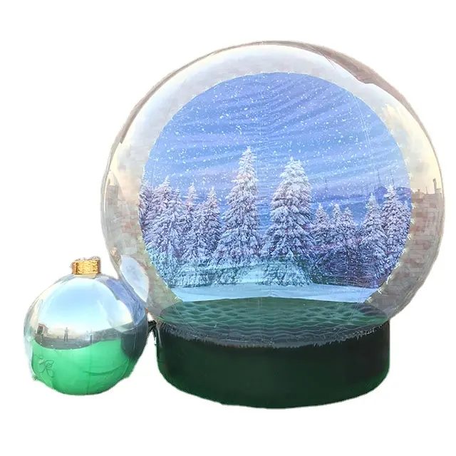 فواكه إعلانية قابلة للنفخ الجعة شفافة عيد الميلاد كرة الثلج قابلة للنفخ مع خلفية كابينة تصوير قبة خيمة فقاعية الشكل