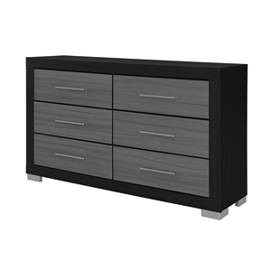 Commode moderne en bois noir et gris - Durable pour chambre à coucher et usage hôtelier - Product Image 4