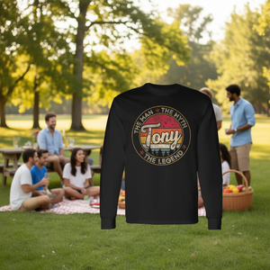 Tony The Man The Myth The Legend Camiseta de manga larga con nombre personalizado - Product Image 3