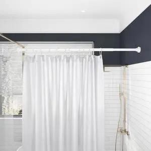 SANIPRO Wholesale Flexible Telescopic Windows Curtain Poles Bath Tub Adjustable Metal Extendable Shower Curtain Rod