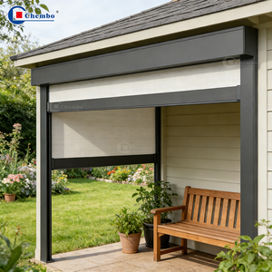 Tenda <span class=keywords><strong>a</strong></span> <span class=keywords><strong>Rullo</strong></span> Motorizzata Antivento Smart con Zip per Esterni, Grande Formato, per Giardino, con Schermo <span class=keywords><strong>a</strong></span> Zip - Product Image 1