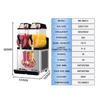 Machine à slush professionnelle pour salon de thé, cafétéria, machine à neige fondante à double cylindre, machine à smoothies et boissons froides