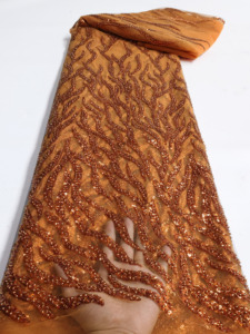 Ni. Ai màu xanh lá cây Vải cô dâu ren sang trọng thêu hạt <span class=keywords><strong>Sequins</strong></span> phi ren vải váy cưới ren với đính cườm - Product Image 6