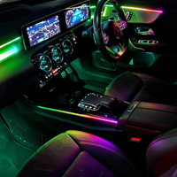 Lumière d'ambiance pour voiture à 3 zones avec effet de poursuite des couleurs, 18 en 1, bande LED acrylique, contrôle intelligent par application, lampe intérieure