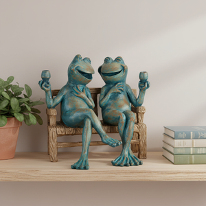 Statua da Giardino '<span class=keywords><strong>Happy</strong></span> Hour Frogs', Decorazione Perfetta per il Tuo Giardino e gli Spazi Interni - Product Image 3