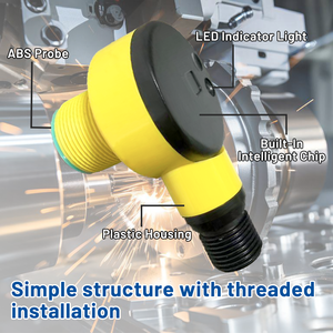 مستشعر مستوى السوائل بالموجات فوق الصوتية ذو هيكل بلاستيكي بسيط مع شريحة ذكية مدمجة ومؤشر ضوئي LED للاستخدام الصناعي - Product Image 2