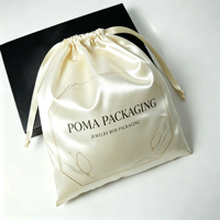 Pochette de protection en satin de soie de luxe imprimée avec logo personnalisé pour sac à main, sac à chaussures en satin à double cordon, sac à cordon anti-poussière