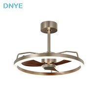 Ventilateur de plafond LED circulaire moderne à double fonction (suspension et aspiration) avec télécommande pour salon d'hôtel
