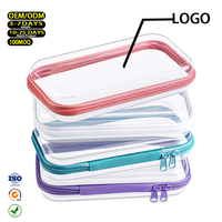 Étui à fermeture éclair transparent à face dure pour rangement-Trousse à crayons à fermeture éclair transparente en plastique de qualité professionnelle, bacs de rangement pour jouets, trousse de toilette