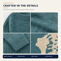 Pull en maille mélangée de laine à motif squelette, col rond, surdimensionné, avec passe-pouces, coloris chiné, vente en gros, OEM