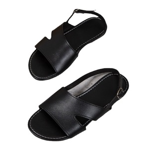 Sandales plates à bout ouvert pour femmes, découpées, à bride unique avec boucle à la cheville, grandes tailles, décontractées, pour la plage - Product Image 3