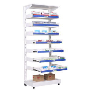 Étagère à médicaments pour pharmacie hospitalière, armoire en acier multi-niveaux, plateaux coulissants double face OWS 10001 - Product Image 2