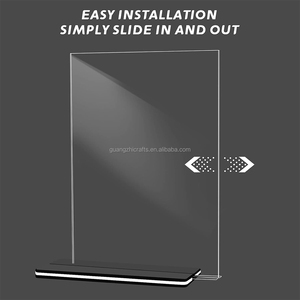 T-hình dạng cơ sở màu đen hai mặt hiển thị menu Acrylic 5x7 inch giữ dấu Acrylic - Product Image 5