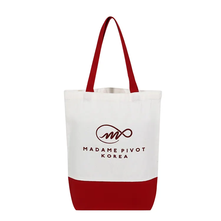 Wholesale High Quality Red Strap Tote Canvas Beach Bags With Logo