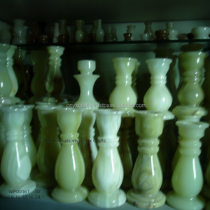 Jarrón de suelo de ónix verde de estilo contemporáneo moderno WP00161, jarrón de piedra para decoración de hogar y boda de mármol de ónix verde para diseño de interiores - Product Image 1