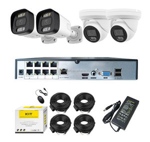 Kit de caméra réseau POE en métal, protocole Hik SONY415 8MP double lumières colorées nuit avec micro 2.8mm 8CH 4K NVR détection de véhicule humain - Product Image 1