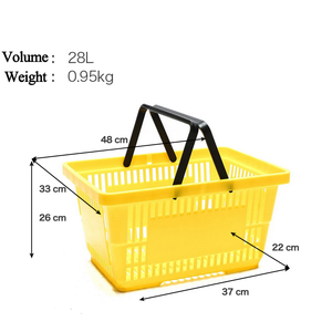 Hookei Wholesale Supermarket Shopping <b>Baskets</b> with Handles 28L Shopping <b>Baskets</b> Support Logo Printing - Product Image 2