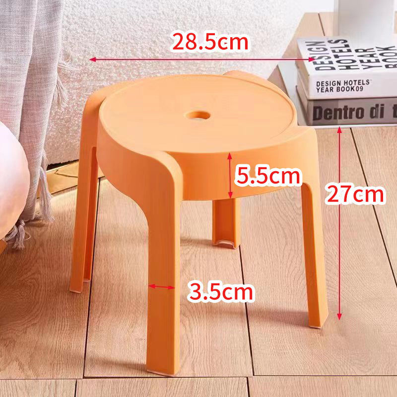 Cyclone-shaped low stool - orange-yellow - 27cm high