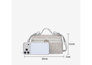 Crystal Beaded Silk Satchel Shoulder Bag Sparkling Zipper Closure Elegant Autumn Evening Party Dress <b>Purse</b> for Women Glamorous - Product Image 5
