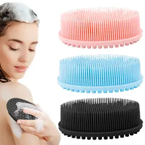 Wholesale Silicone Shower Brush Scrubber Soft Silicone Scalp Massager Shampoo Brush Double-Sided Body Brush Foam Skin Clean Tool