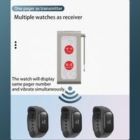 Bouton de table personnalisé avec récepteur de bippeur de montre-bracelet, système d'appel sans fil pour restaurant, café, bar