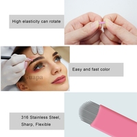 Nieuwste Collectie Factory 0.15Mm Permanente Make-Up Microblading Naalden Blades Wegwerp Microblades Voor Wenkbrauw Shading