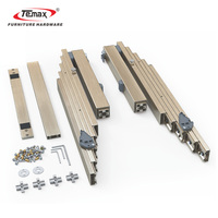 Rail de table extensible invisible Temax DB5001T à fermeture douce pour table de cuisine et de salle à manger