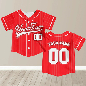 Maillots de baseball pour enfants et adolescents avec nom et numéro d'équipe personnalisés, shorts imprimés, vêtements de sport pour les amateurs et les fans de baseball - Product Image 1