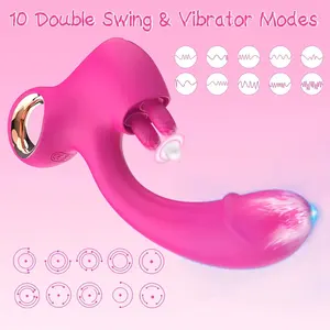10 Frequency Vibration Tongue Licking Massager Female Masturbator Tongue Licking G-spot Vibrator Dildo Vibrator