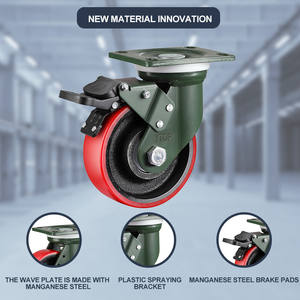 Hjul til vognen Factory Red Iron Core PU Hoch leistungs rollen Super Strong Load 1000KG Industrie rollen - Product Image 5