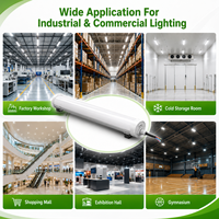 Lumière LED Tri-proof 20W 30W 40W 50W 0-10V ou Dimmable Dali / Détecteur de mouvement / Fonction d'urgence Lumière LED à barre pour garage