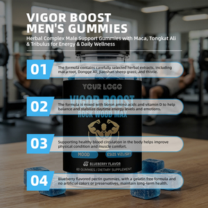 Gomitas <span class=keywords><strong>Vigor</strong></span> Boost para Hombre, Sabor Arándano, Suplemento Dietético de Pectina con Maca, Tongkat Ali, Extracto Herbal de Tribulus, 60 Unidades - Product Image 2