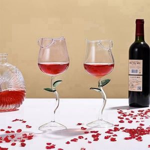Ensemble de verres à vin en forme de rose, verres à vin créatifs en forme de fleur de rose, gobelets en verre pour la maison et les fêtes - Product Image 4