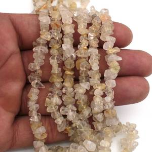 Perles de quartz rutilé doré naturel non taillées, pépites brutes polies, fil de 17 ou 34 pouces - Product Image 3