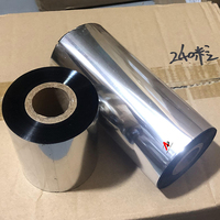 Film PET Transfer Termal 300M 450M Pita Printer Barcode Tahan Suhu Tinggi untuk Pencetakan Label