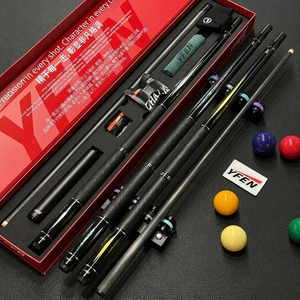 Queues de billard de luxe YFEN 2026 en fibre de carbone T700 légère de haute qualité avec incrustation d'ormeau des grands fonds marins, joint radial 3/8*8 - Product Image 1