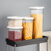 Vente en gros de récipients de stockage sous vide en plastique transparent pour la cuisine, le café et les aliments, ensemble de bocaux hermétiques avec pompe à vide
