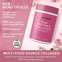 FULAIKANG Poudre de peptides de collagène multi-types I, II, III, V, X et supplément hydrolysé de poisson sauvage pour la peau, les cheveux et les ongles
