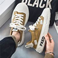 Chaussures décontractées basses en toile respirantes pour hommes, style étudiant tendance, faciles à assortir, chaussures en toile légères, design sportif, chaussures décontractées